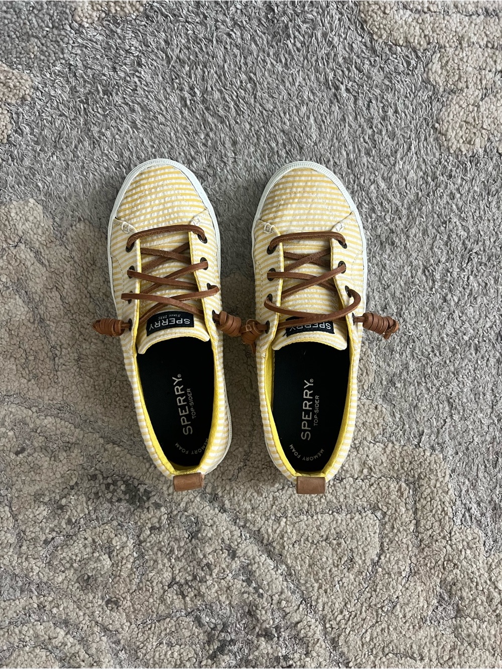Sperry Yellow Seersucker Boat-Style Sneakers